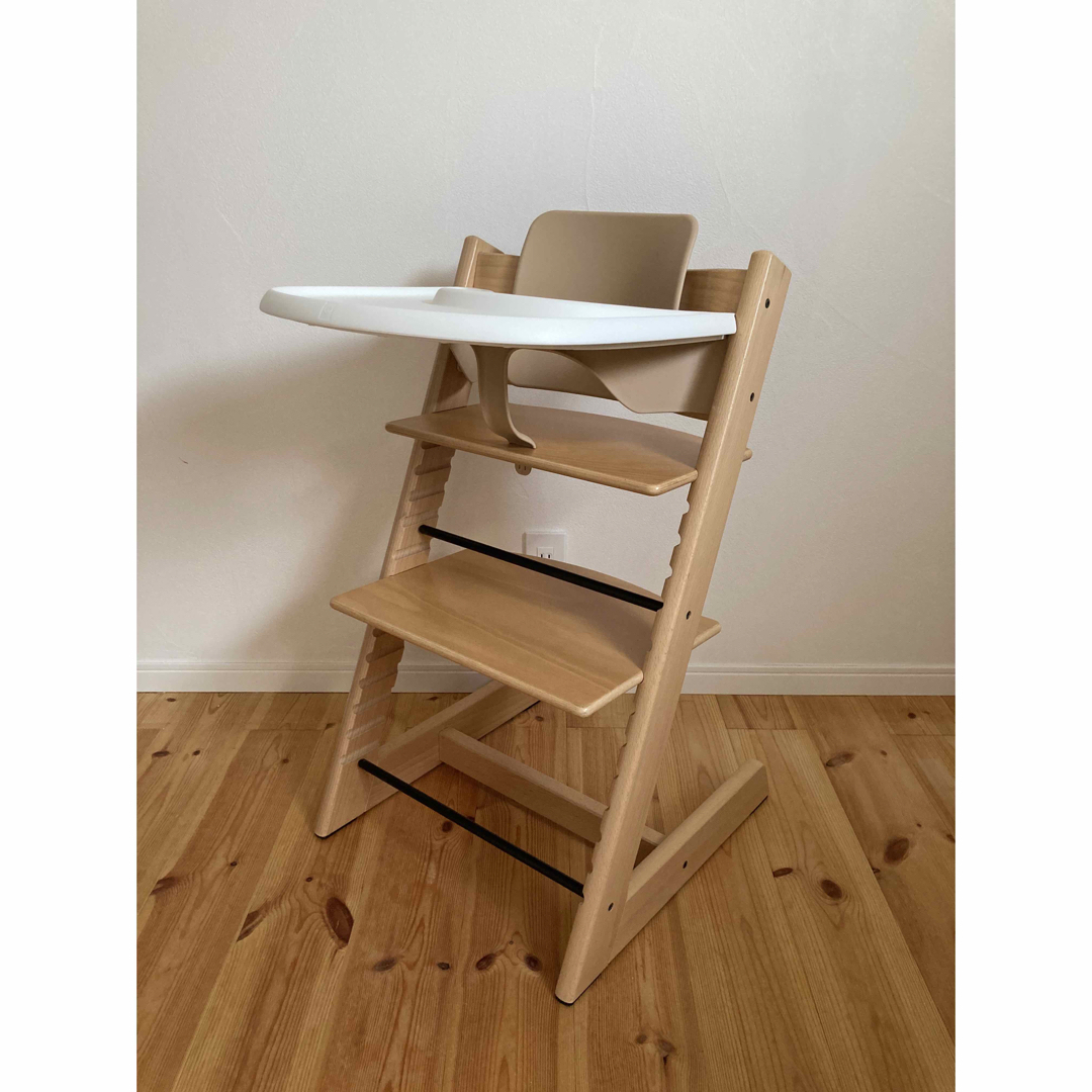 美品 ストッケ トリップトラップ ナチュラル ベビーセットu0026トレイ