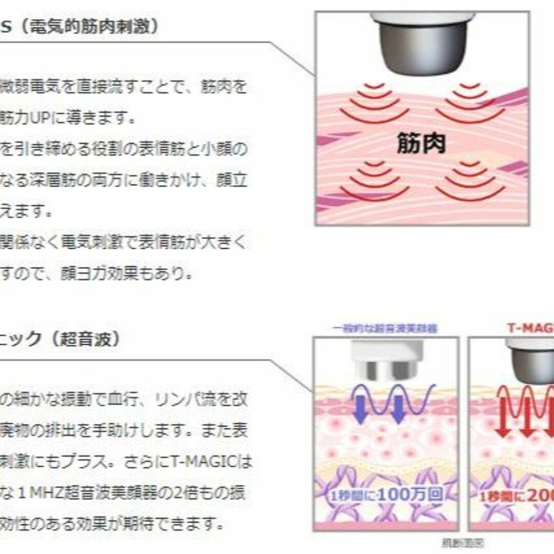 T-MAGIC ティーマジック　白　美顔器　小顔ケア　美容液付き