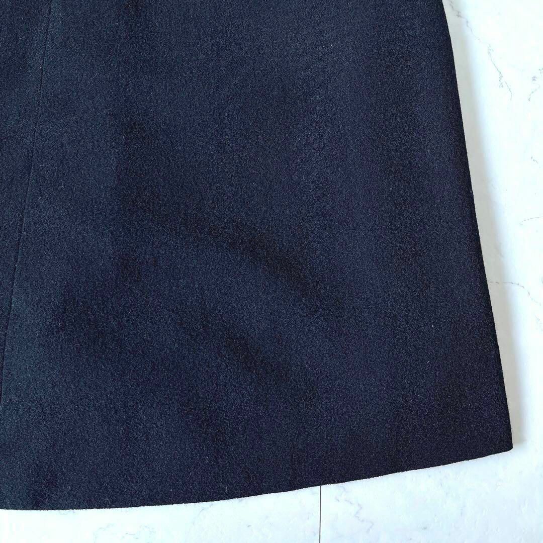 Yves Saint Laurent(イヴサンローラン)の【イヴサンローラン】ヴィンテージ ベルト付 膝下丈 ウール スカート 黒 レディースのスカート(ひざ丈スカート)の商品写真