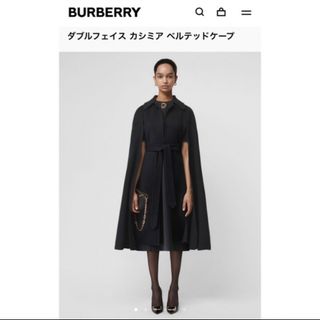 バーバリー(BURBERRY)の超美品☆BURBERRY カシミア100 ケープコート ブラック(ロングコート)