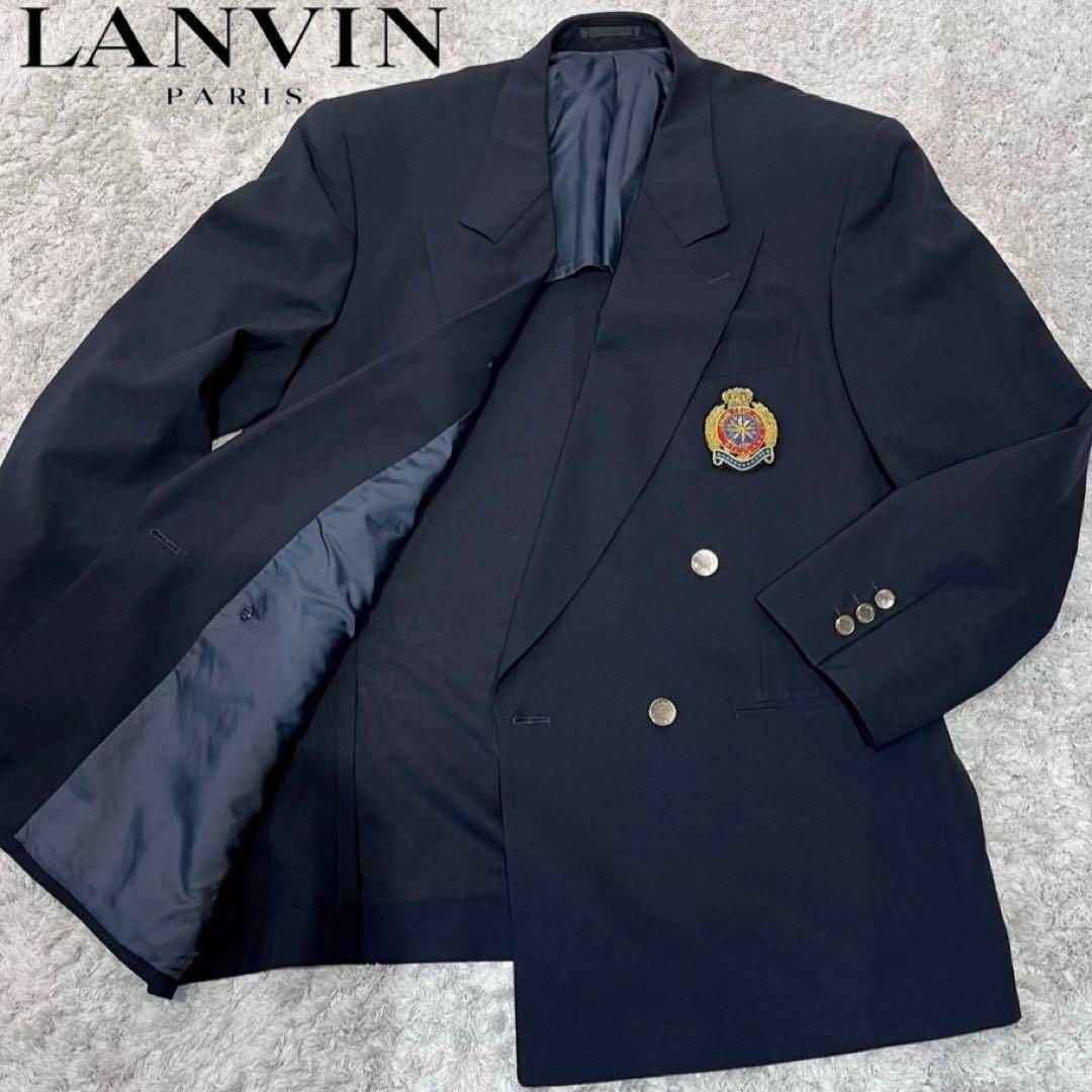 【美品】LANVIN ランバン ワッペン付 金ボタン テーラードジャケット