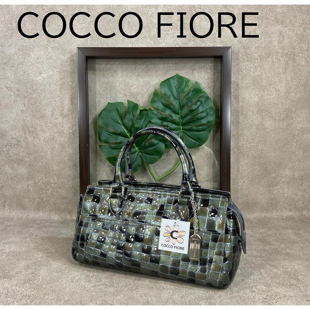 COCCO FIORE コッコフィオーレ 牛革 ２ウェイバッグ グレー