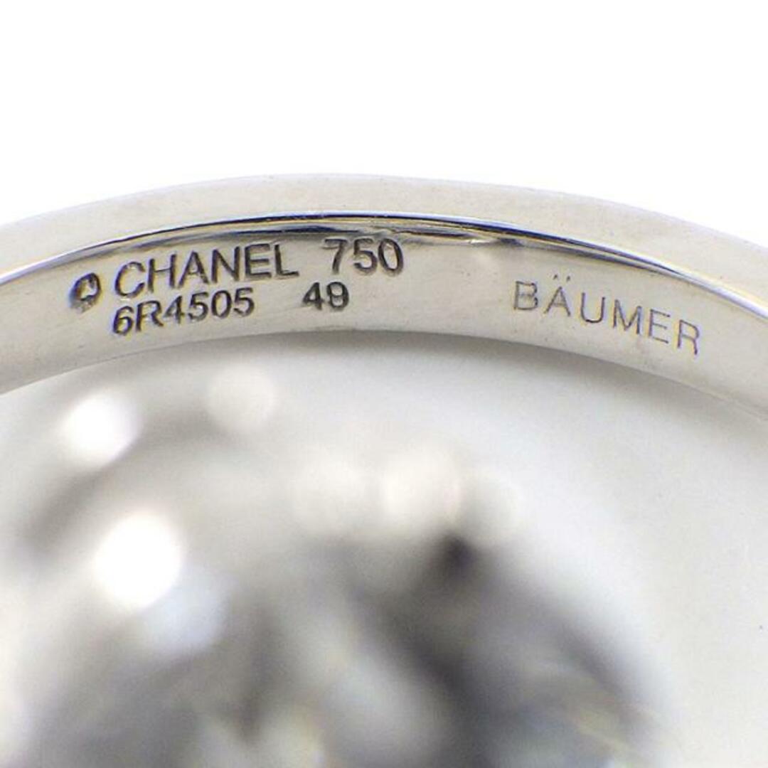 CHANEL(シャネル)のシャネル CHANEL リング リュバン リボン モチーフ スウィング ドロップ ペアシェイプ ダイヤモンド 1.01ct(E/VVS2) ハーフサークル パヴェ ダイヤモンド K18WG 8.5号 / #49 【中古】 レディースのアクセサリー(リング(指輪))の商品写真