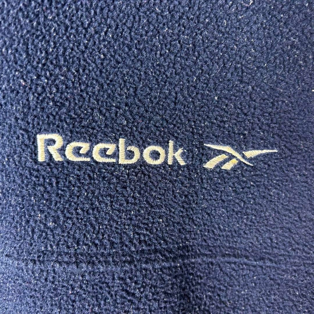 Reebok(リーボック)の【希少‼︎】リーボック 刺繍ロゴ ハーフジップ フリース ネイビー 美品 メンズのジャケット/アウター(ブルゾン)の商品写真