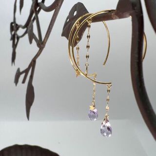 スタージュエリー アメジスト フープピアス K18