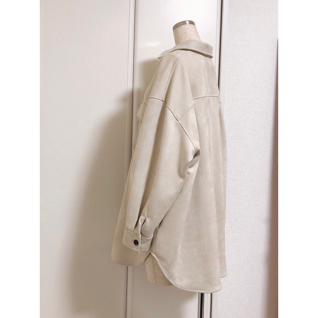 JEANASIS ロングシャツコート ジャケット 大きいサイズ スウェード生地