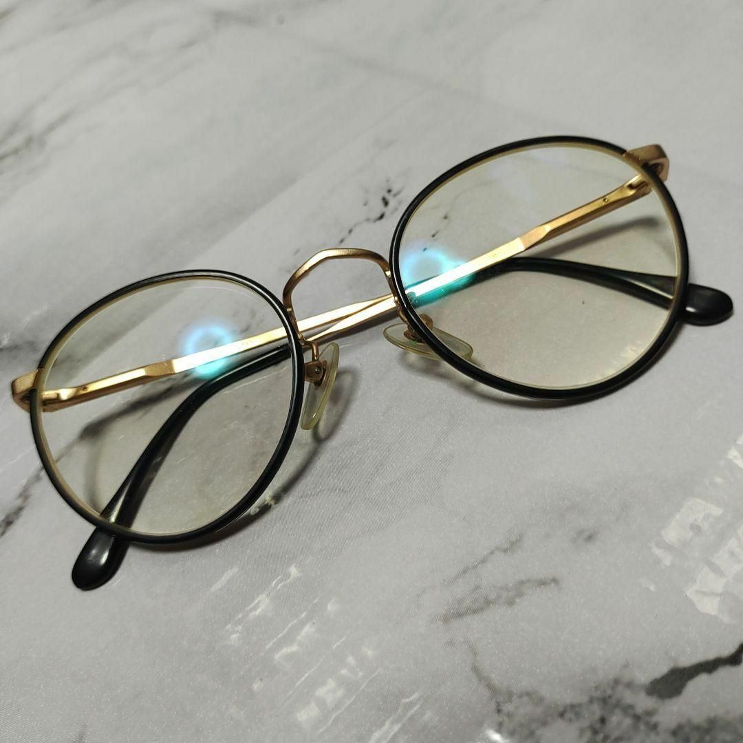 1960超美品　ジョルジオアルマーニ　メガネ　眼鏡　度強　ラウンド　ユニセックスのサムネイル