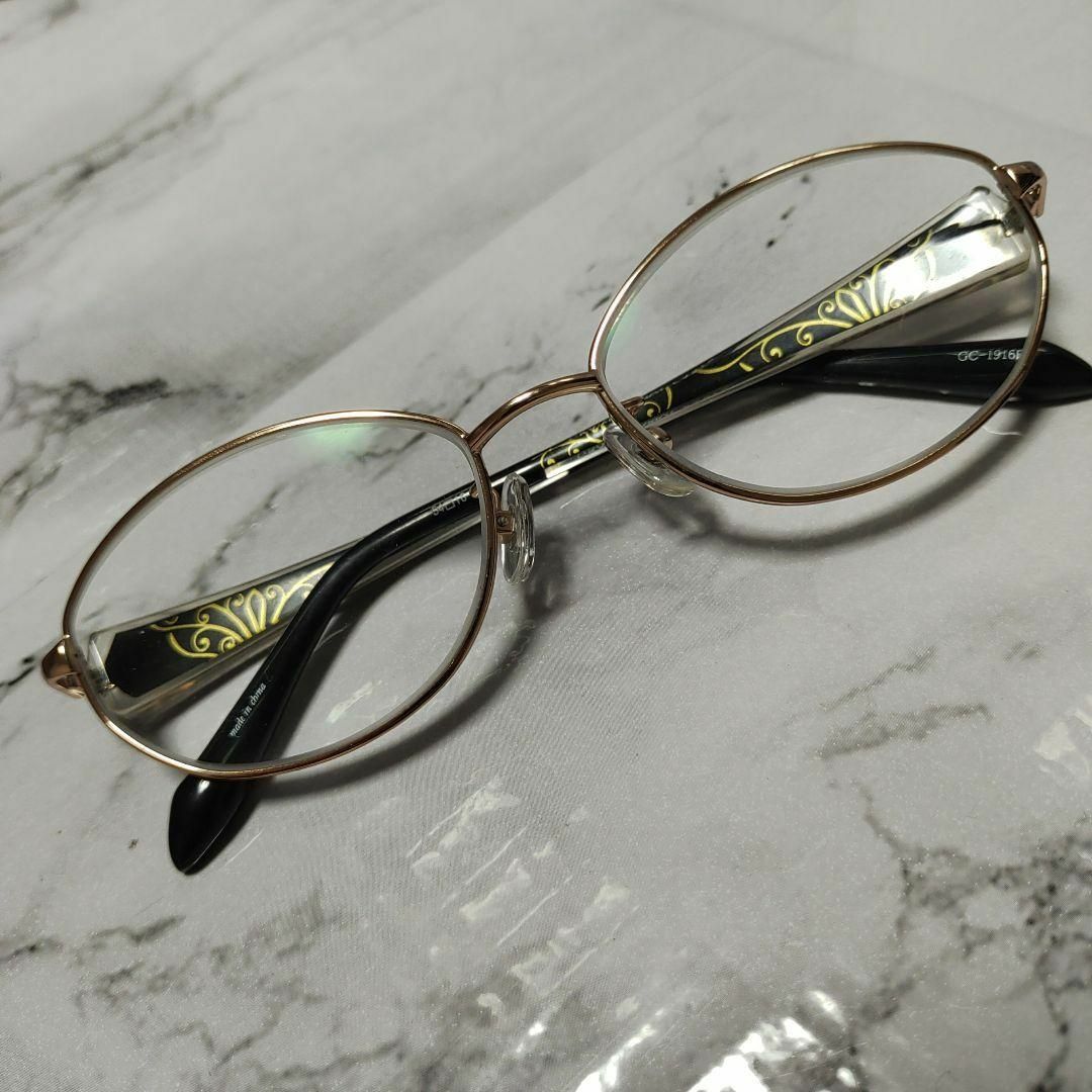 1961美品　GRAND・CHARIOT　メガネ　眼鏡　度強　1916F　金サングラス/メガネ