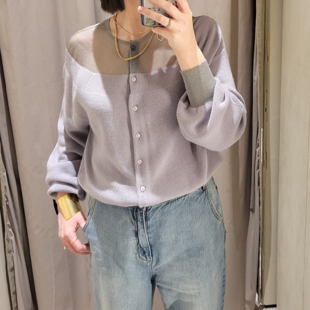 Ameri VINTAGE(アメリヴィンテージ)のRSK様専用　Ameri　GLITTER SHEER DOCKING KNIT レディースのトップス(ニット/セーター)の商品写真