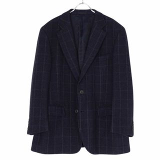 バーバリー(BURBERRY)のバーバリー ロンドン BURBERRY LONDON ジャケット テーラード チェック カシミヤ アウター メンズ 102-96-175 BB6(L相当) ネイビー(テーラードジャケット)