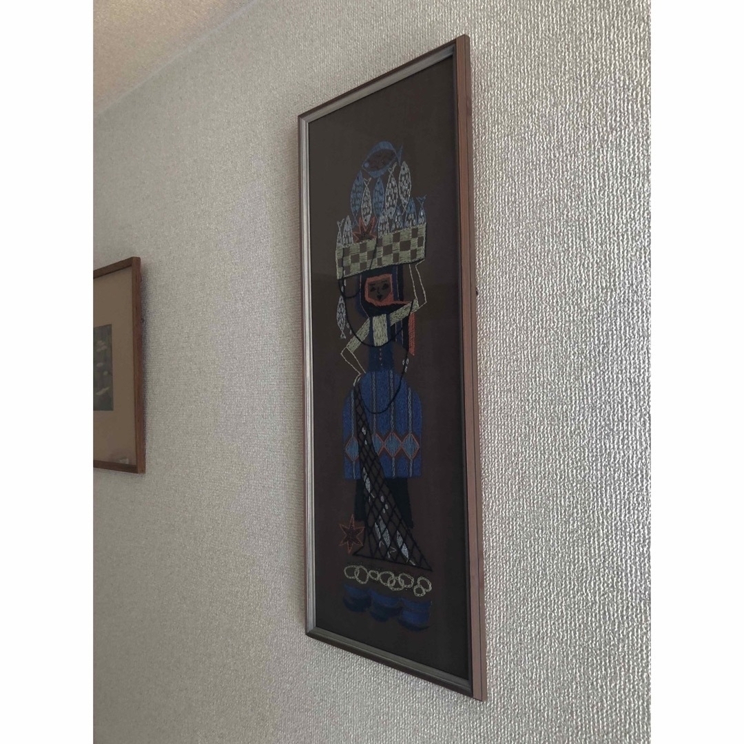 北欧 総刺繍 ハンドステッチ 壁掛け アンティーク 北欧 総刺繍 ハンドステッチ 壁掛け アンティーク