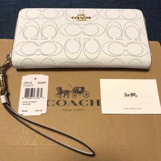 【新品】COACH コーチ 長財布 シグネチャー ホワイト 定番 ロゴ 正規品