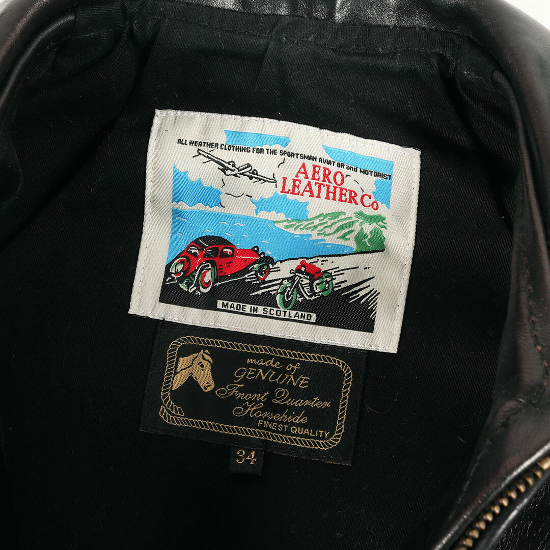 Aero Leather エアロレザー ジャケット サイズ:34(XS) ヘラクレス ホースハイドレザー ジャケット Hercules ブラック 黒 スコットランド製 アウター ブルゾン【メンズ】【中古】 メンズのジャケット/アウター(ライダースジャケット)の商品写真