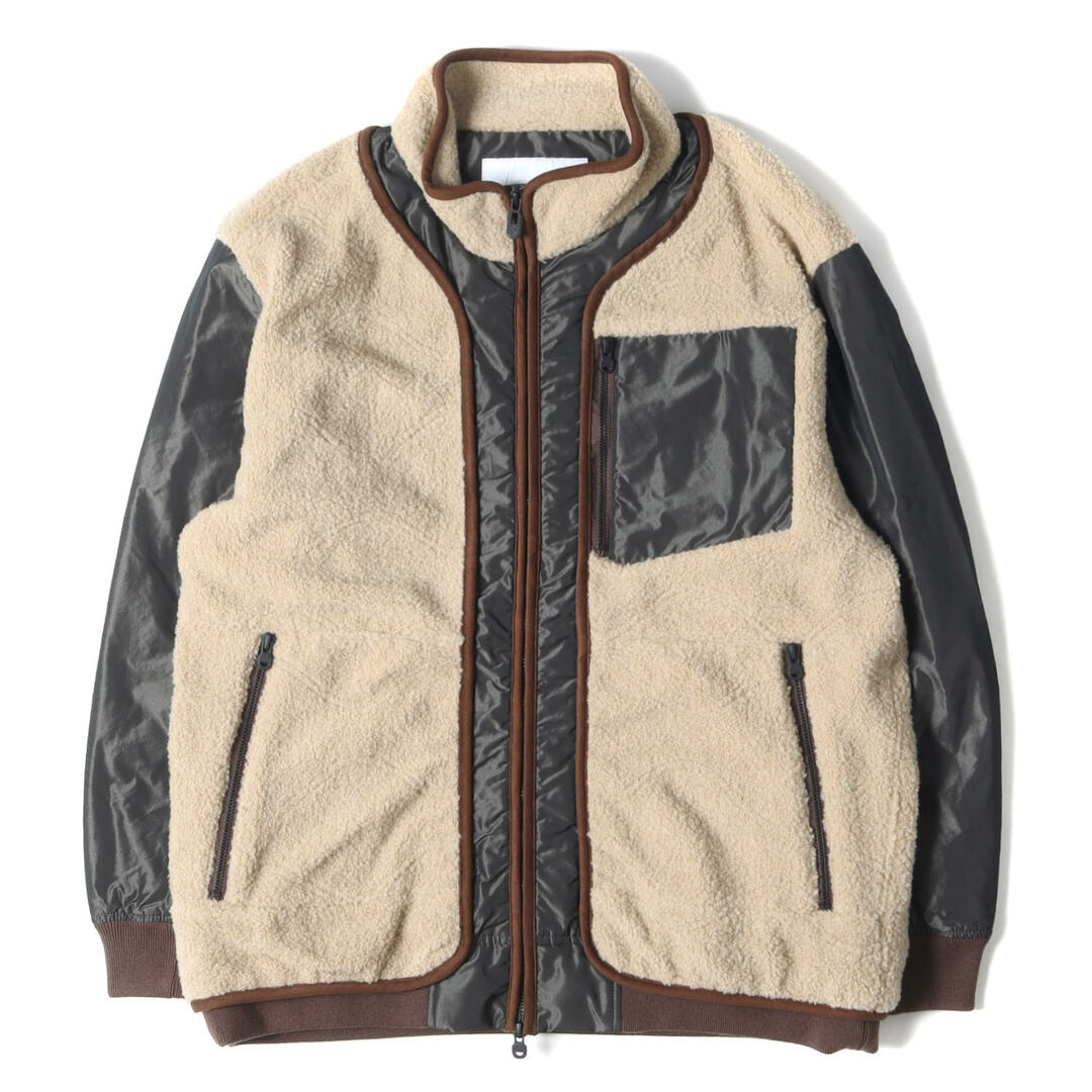 White Mountaineering ホワイトマウンテニアリング ジャケット サイズ:1 19AW GORE-TEX INFINIUM ダブルステッチ ボアフリース ジャケット W STITCHED QUILTED BOA JACKET ベージュ アウター ブルゾン【メンズ】【美品】