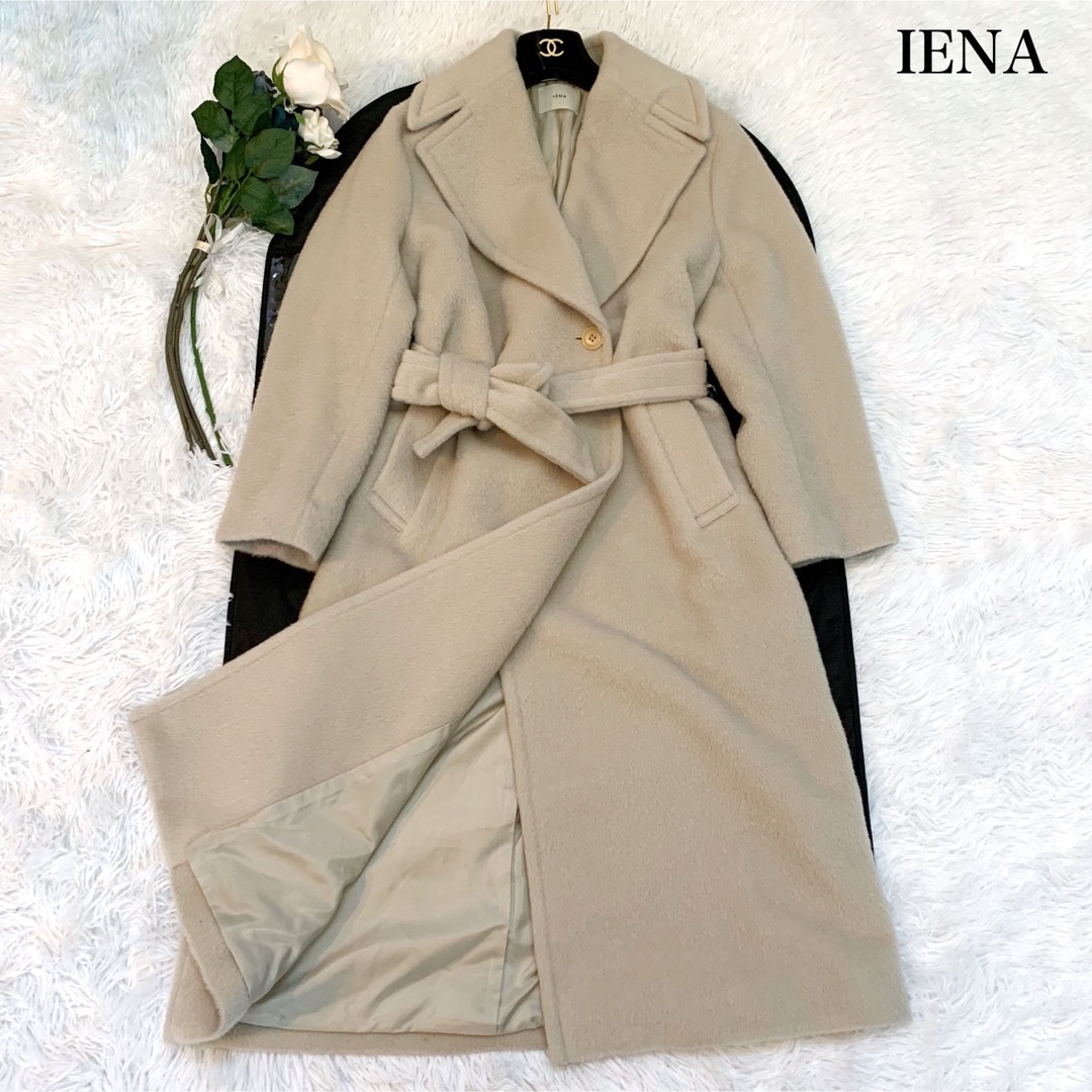 【極美品】IENA アルパカシャギーオーバーサイズコート ロングコート ベルト