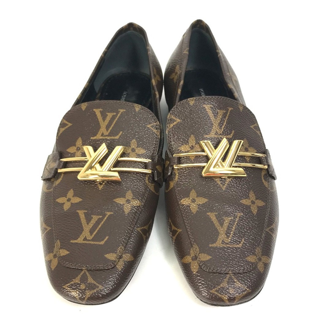 ルイヴィトン LOUIS VUITTON アッパーケース ライン モノグラム LV フラット ローファー モノグラムキャンバス ブラウン23cmくつ幅