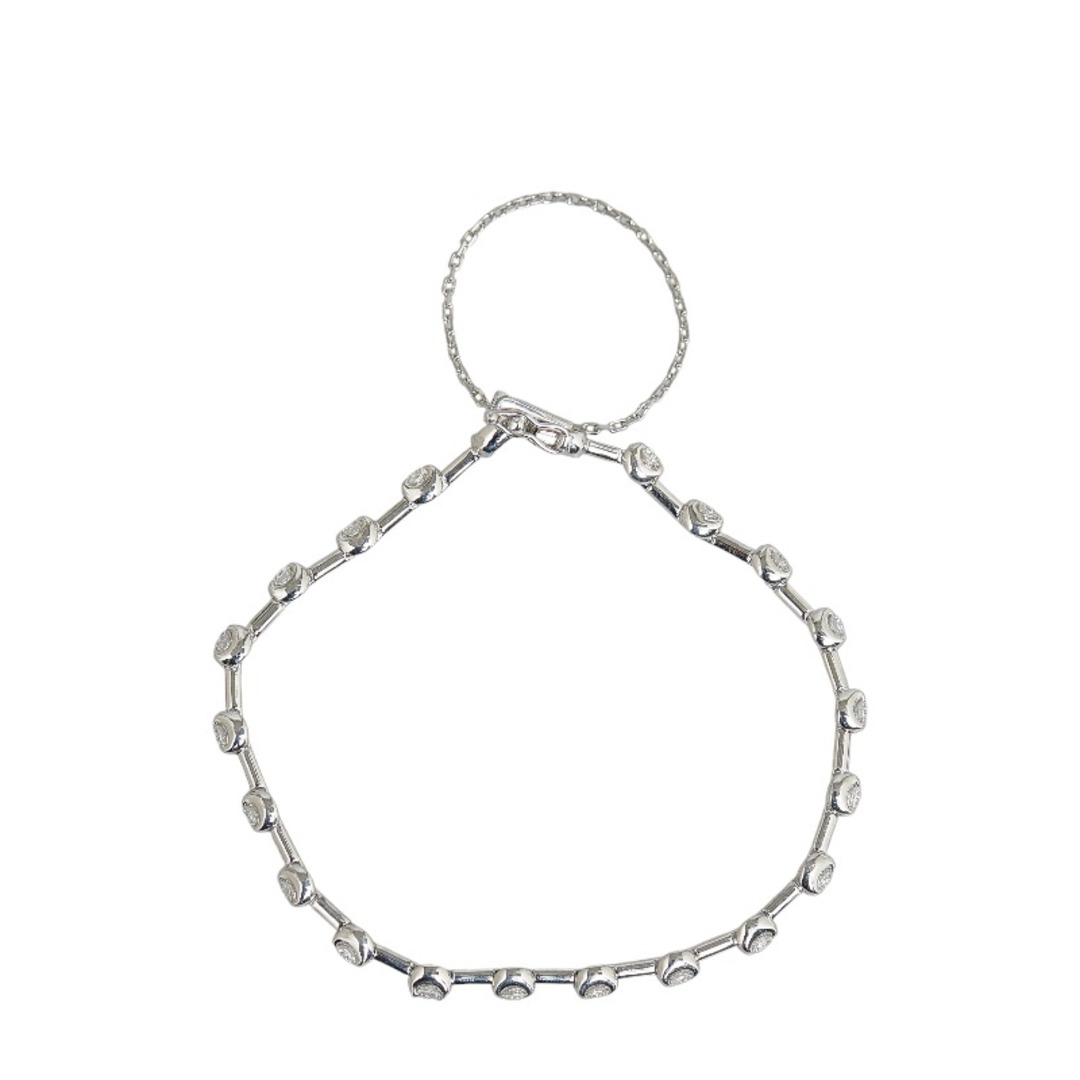 美品 K18WG ホワイトゴールド Pt850 プラチナ ブレスレット ダイヤ