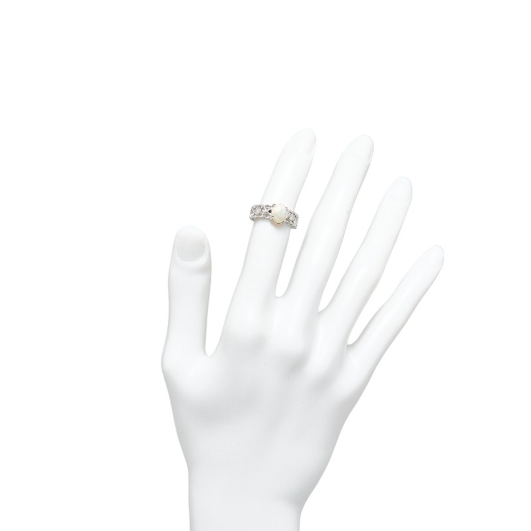 美品 K18WG ホワイトゴールド リング 指輪 オパール 1.11ct ダイヤ 0.06ct 【1-0122002】 レディースのアクセサリー(リング(指輪))の商品写真