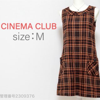 シネマクラブ(CINEMA CLUB)のCINEMA CLUB 秋冬ワンピ　チェック柄ノースリーブワンピース　ウール混(ひざ丈ワンピース)