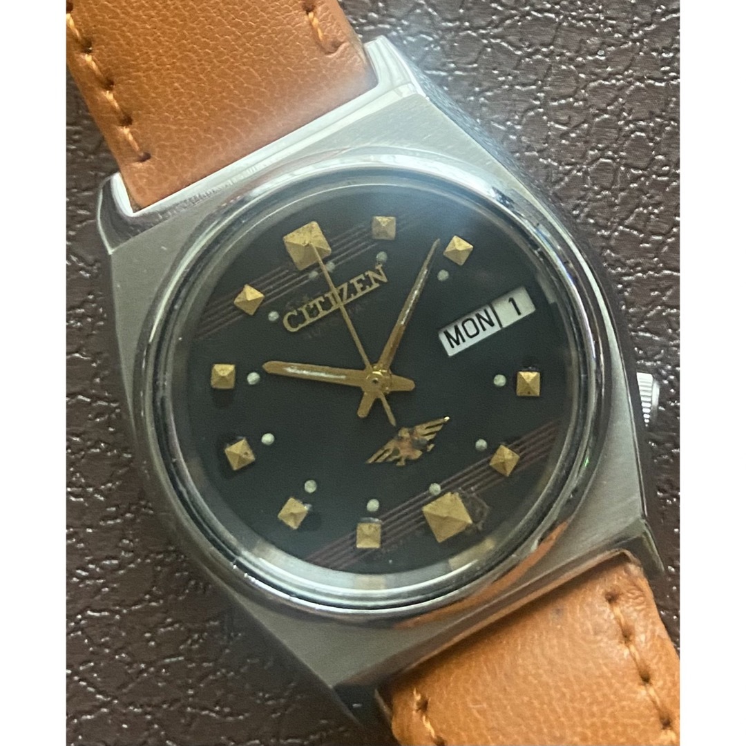 CITIZEN(シチズン)のヴィンテージ CITIZEN 腕時計 メンズ 機械式自動巻き シチズン ブラック メンズの時計(腕時計(アナログ))の商品写真