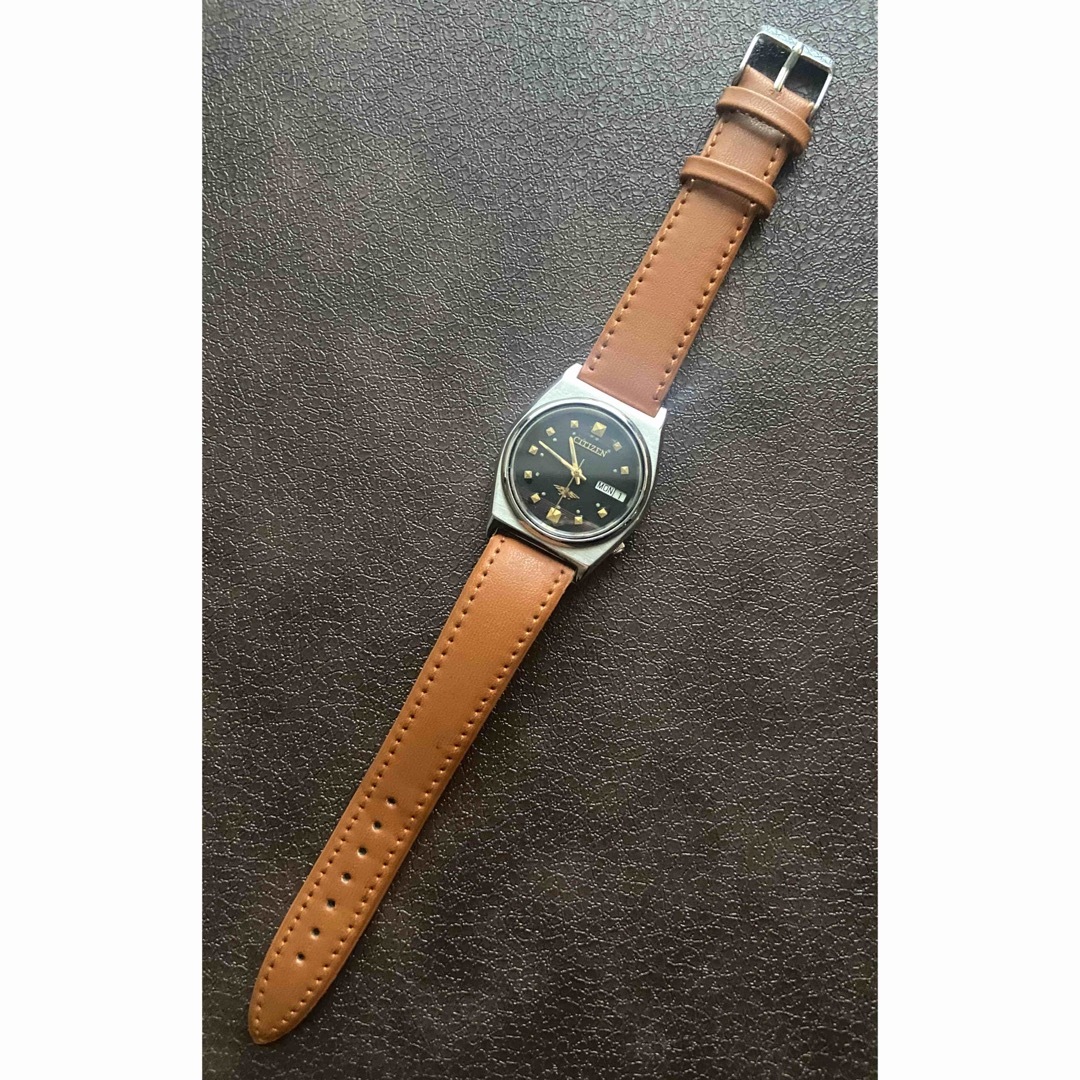 CITIZEN(シチズン)のヴィンテージ CITIZEN 腕時計 メンズ 機械式自動巻き シチズン ブラック メンズの時計(腕時計(アナログ))の商品写真