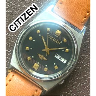 シチズン(CITIZEN)のヴィンテージ CITIZEN 腕時計 メンズ 機械式自動巻き シチズン ブラック(腕時計(アナログ))