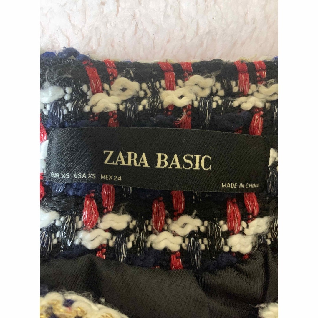 ZARA ツイード ノーカラージャケット