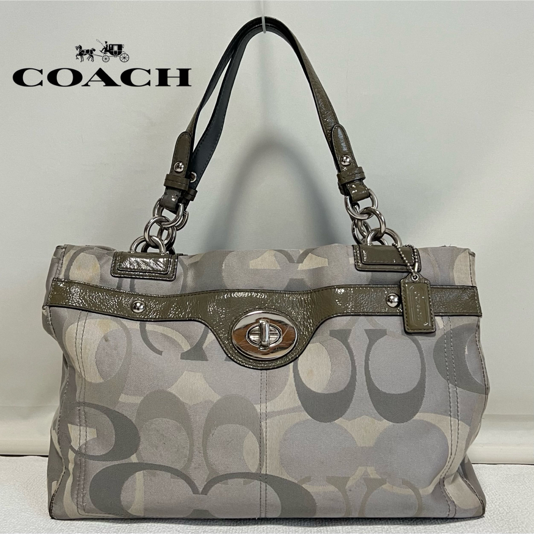 COACH コーチ トートバッグ ハンドバッグ シグネチャー ターンロック