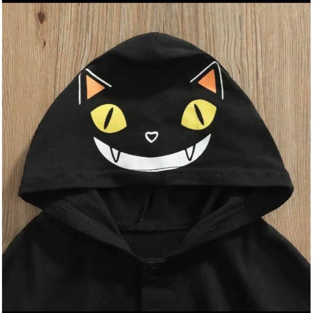 【ハロウィン】黒猫　マント　仮装　コスチューム　コスプレ　なりきり　　80　90 キッズ/ベビー/マタニティのベビー服(~85cm)(ジャケット/コート)の商品写真