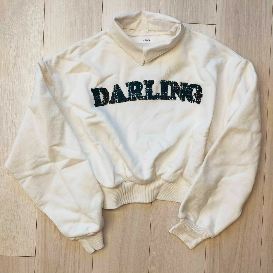 Darich - ダーリッチ ツイードアップリケスウェットトップス 襟 Darich - ダーリッチ ツイードアップリケスウェットトップス 襟