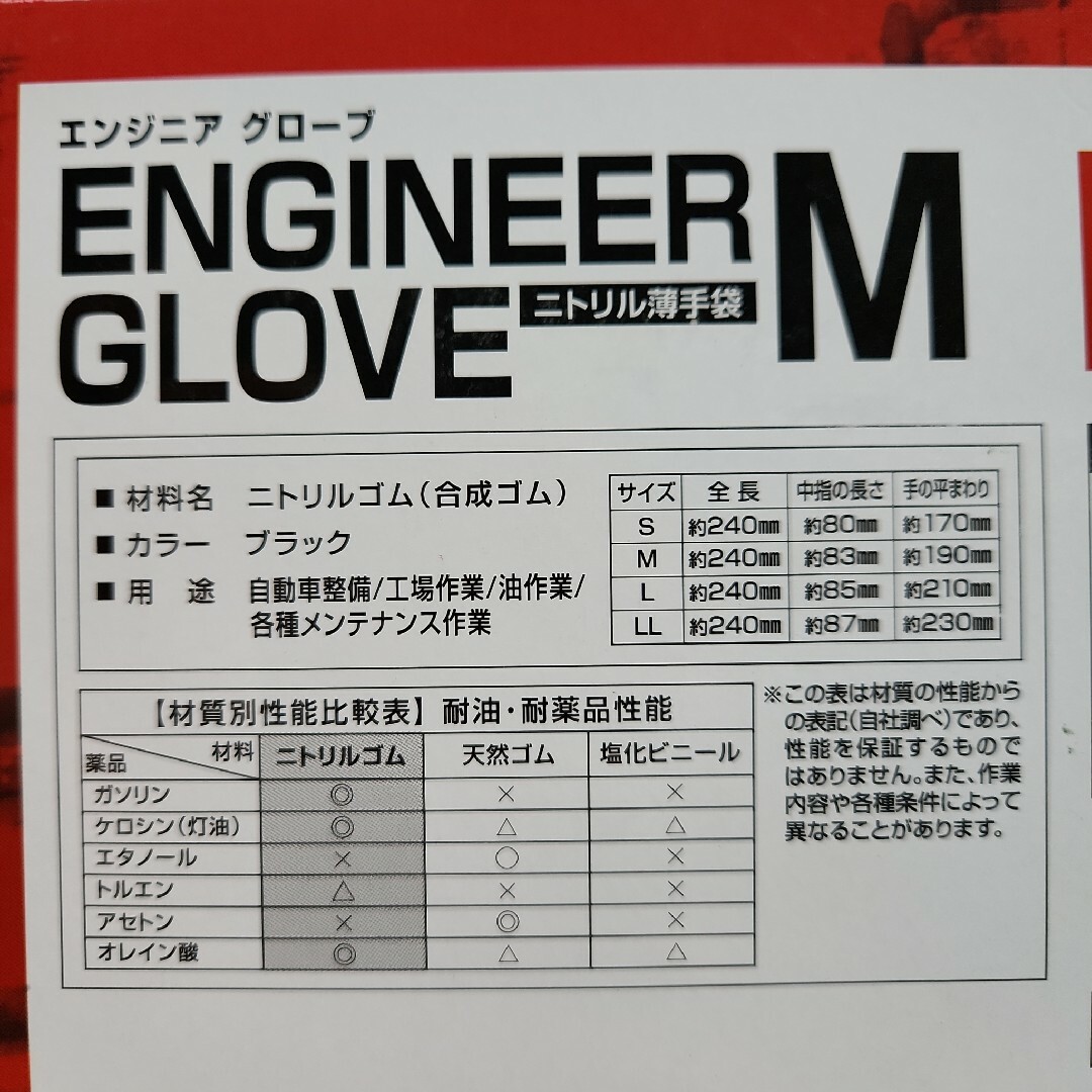 M お試し枚数 ミタニ エンジニアグローブ 4枚 Mサイズ 黒 自動車/バイクの自動車/バイク その他(その他)の商品写真