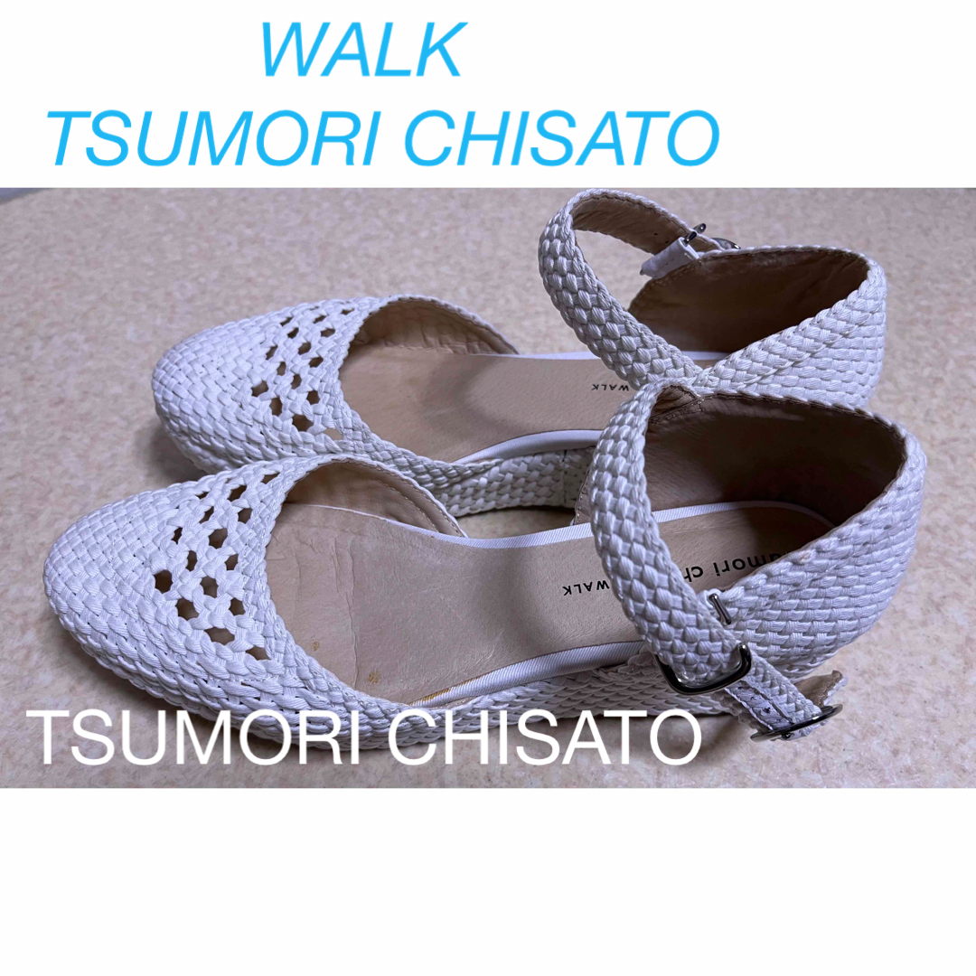 1度のみ使用の良品　TSUMORI CHISATO ホワイトメッシュサンダル