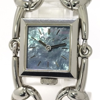 グッチ(Gucci)のGUCCI シニョーリア レディース 腕時計 SS クオーツ ブルーシェル文字盤(腕時計)