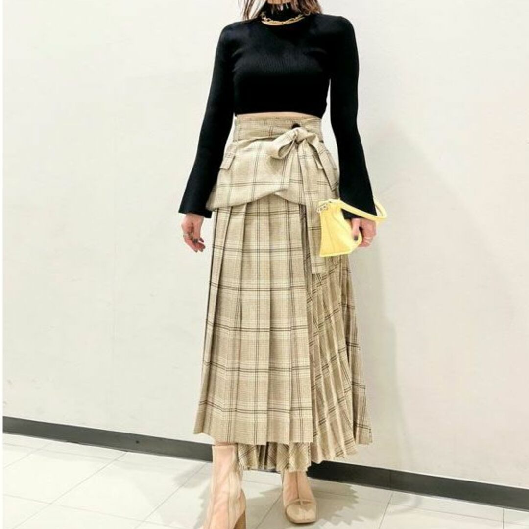 Lily Brown(リリーブラウン)のLily Brown　プリーツコルセットスカート　チェック　１ レディースのスカート(ロングスカート)の商品写真