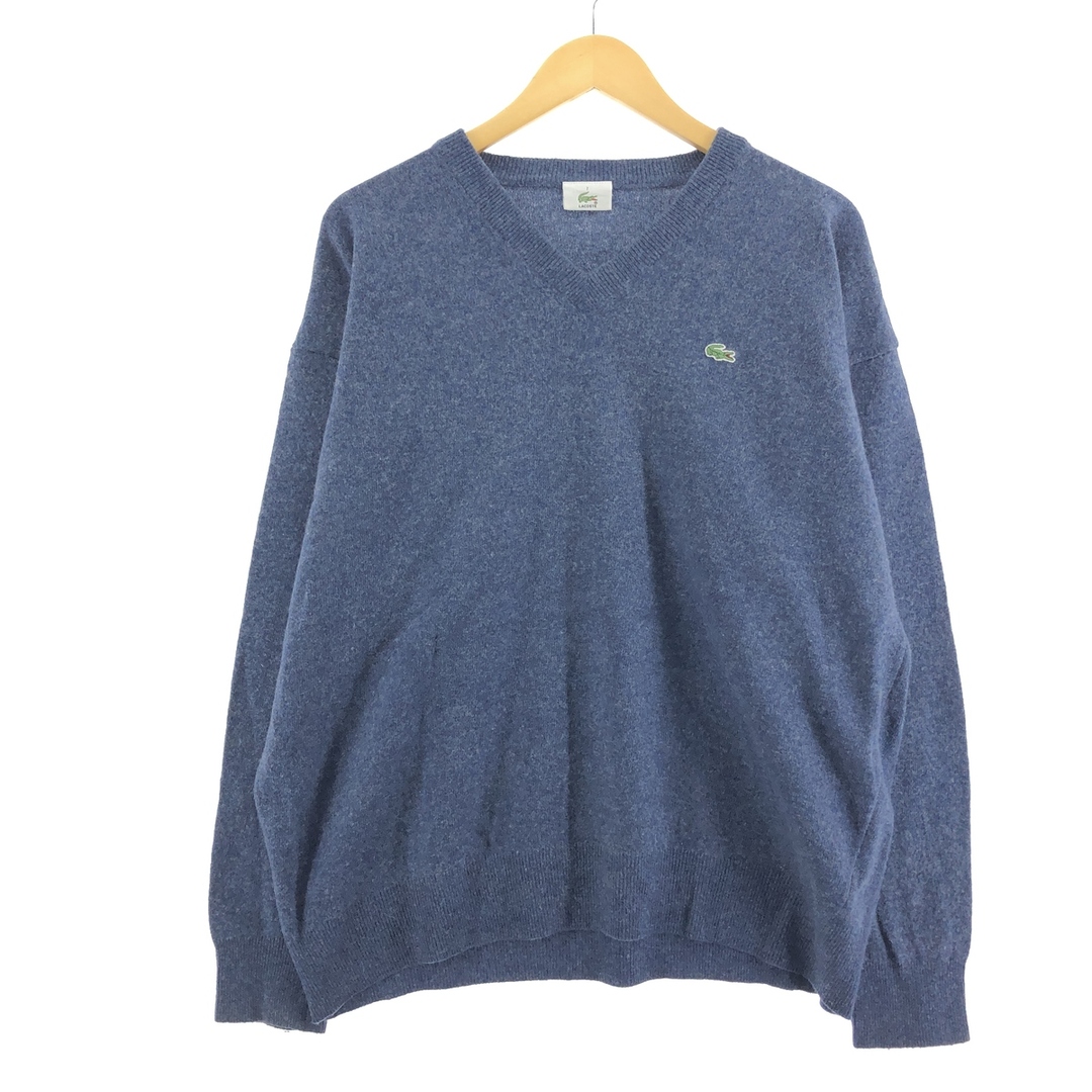 ラコステ LACOSTE Vネック ラムウールニットセーター 7 メンズXL /eaa365205