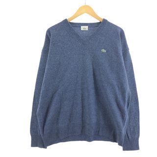 ラコステ(LACOSTE)の古着 ラコステ LACOSTE Vネック ラムウールニットセーター 7 メンズXL /eaa365205(ニット/セーター)