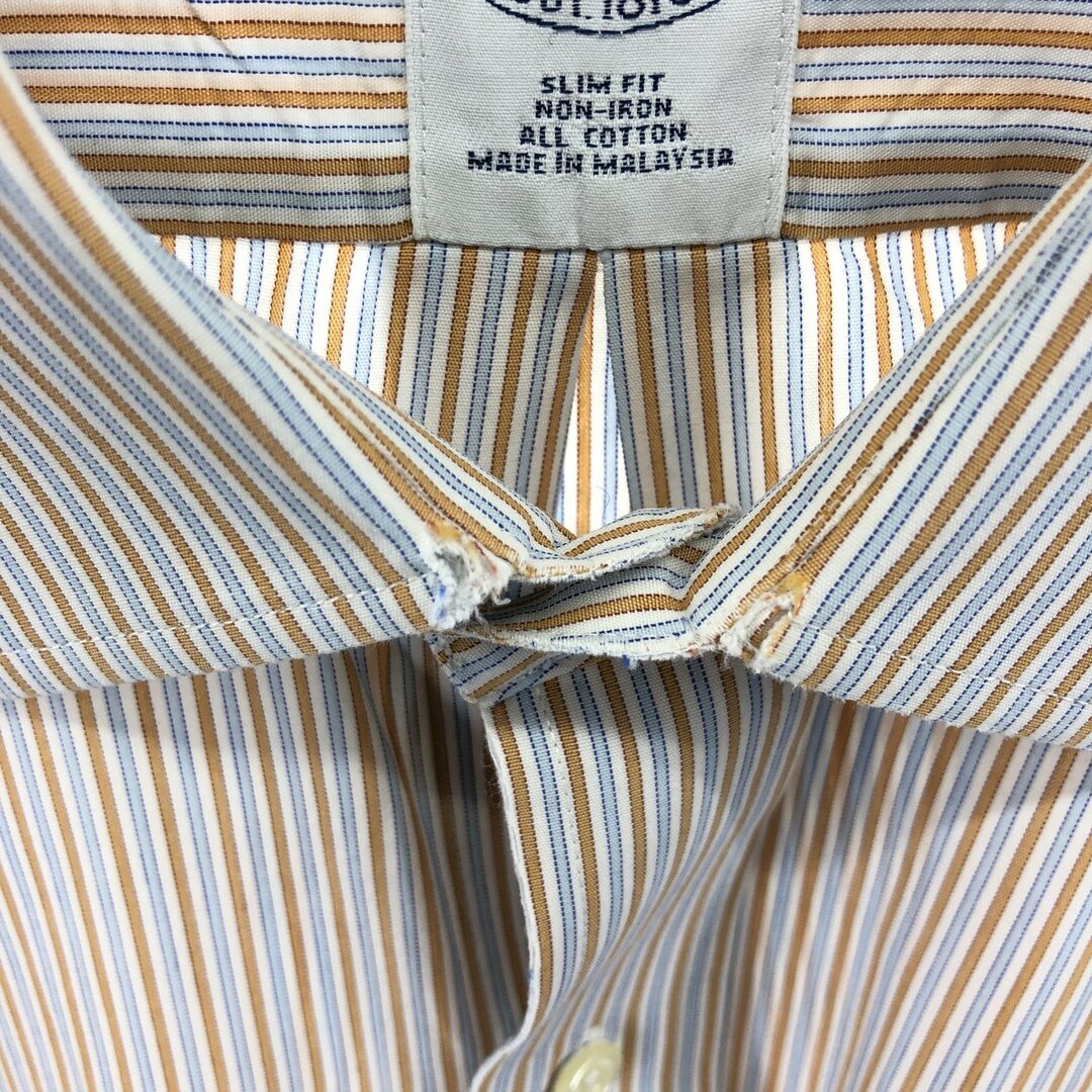 Brooks Brothers(ブルックスブラザース)の古着 ブルックスブラザーズ Brooks Brothers Est.1818 長袖 コットンストライプシャツ メンズL /eaa385626 メンズのトップス(シャツ)の商品写真