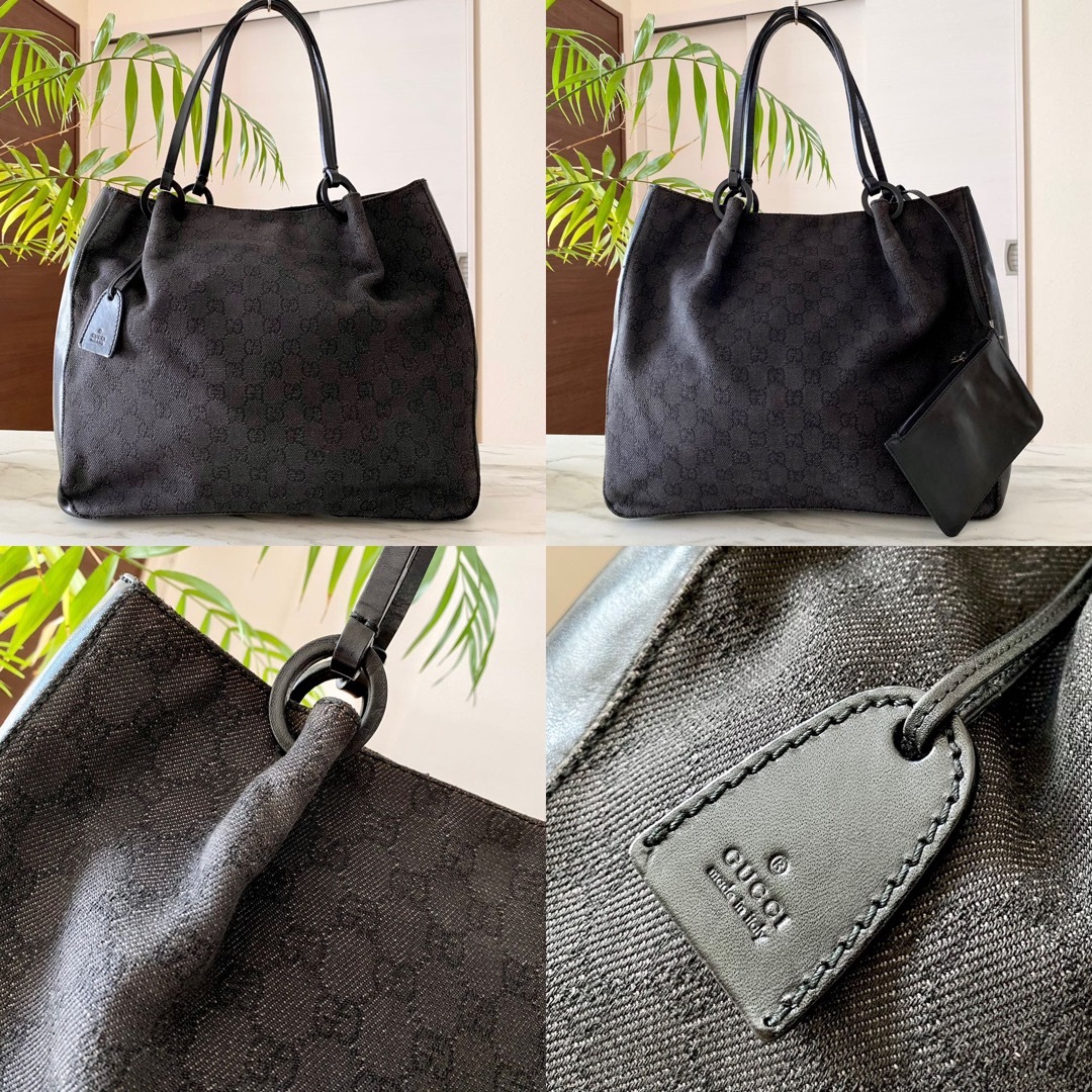 Gucci(グッチ)の超美品 正規品 GUCCI グッチ GG柄 レザートートバッグ レディースのバッグ(ショルダーバッグ)の商品写真