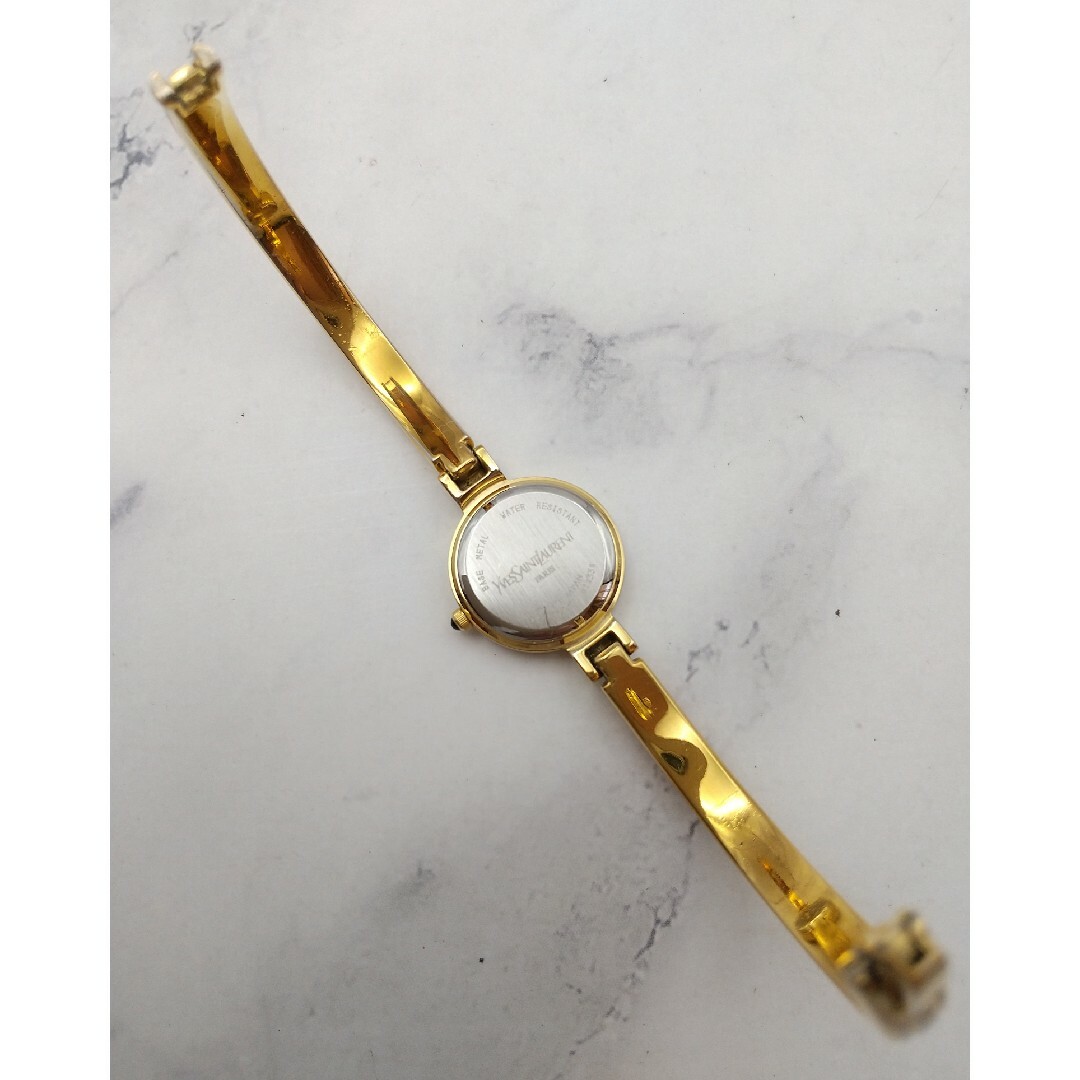 【電池交換済】Yves Saint Laurent 腕時計 バングル ブラック