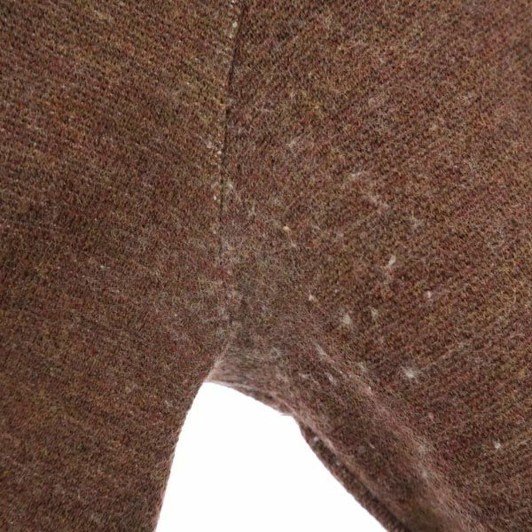 ファクトタム 日本製 総柄 長袖 ウール100％ ニット パーカー 46 ブラウン FACTOTUM セーター メンズ  【231024】