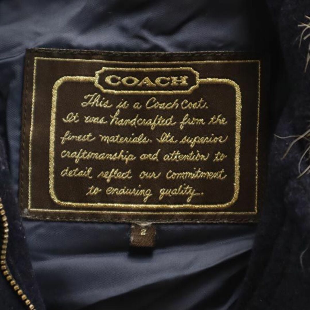 COACH - コーチ ファーフード付き コート 2 ネイビー COACH レディース