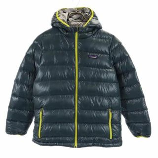 パタゴニア(patagonia)のパタゴニア アウトドア ダウンパーカ XL（14） グリーン系 patagonia ロゴ キッズ 古着 【231024】(ジャケット/上着)