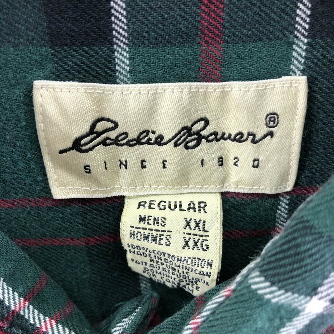 古着 エディーバウアー Eddie Bauer 長袖 ボタンダウン ライトネルチェックシャツ メンズXXL /eaa384982