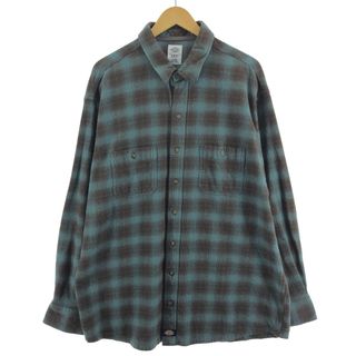 ディッキーズ(Dickies)の古着 ディッキーズ Dickies オンブレチェック 長袖 ヘビーネルシャツ メンズXXL /eaa384983(シャツ)