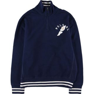 ラルフローレン(Ralph Lauren)の古着 90年代 ラルフローレン Ralph Lauren POLO by Ralph Lauren ウイングフット ハーフジップスウェットシャツ トレーナー メンズXL ヴィンテージ /eaa386000(スウェット)