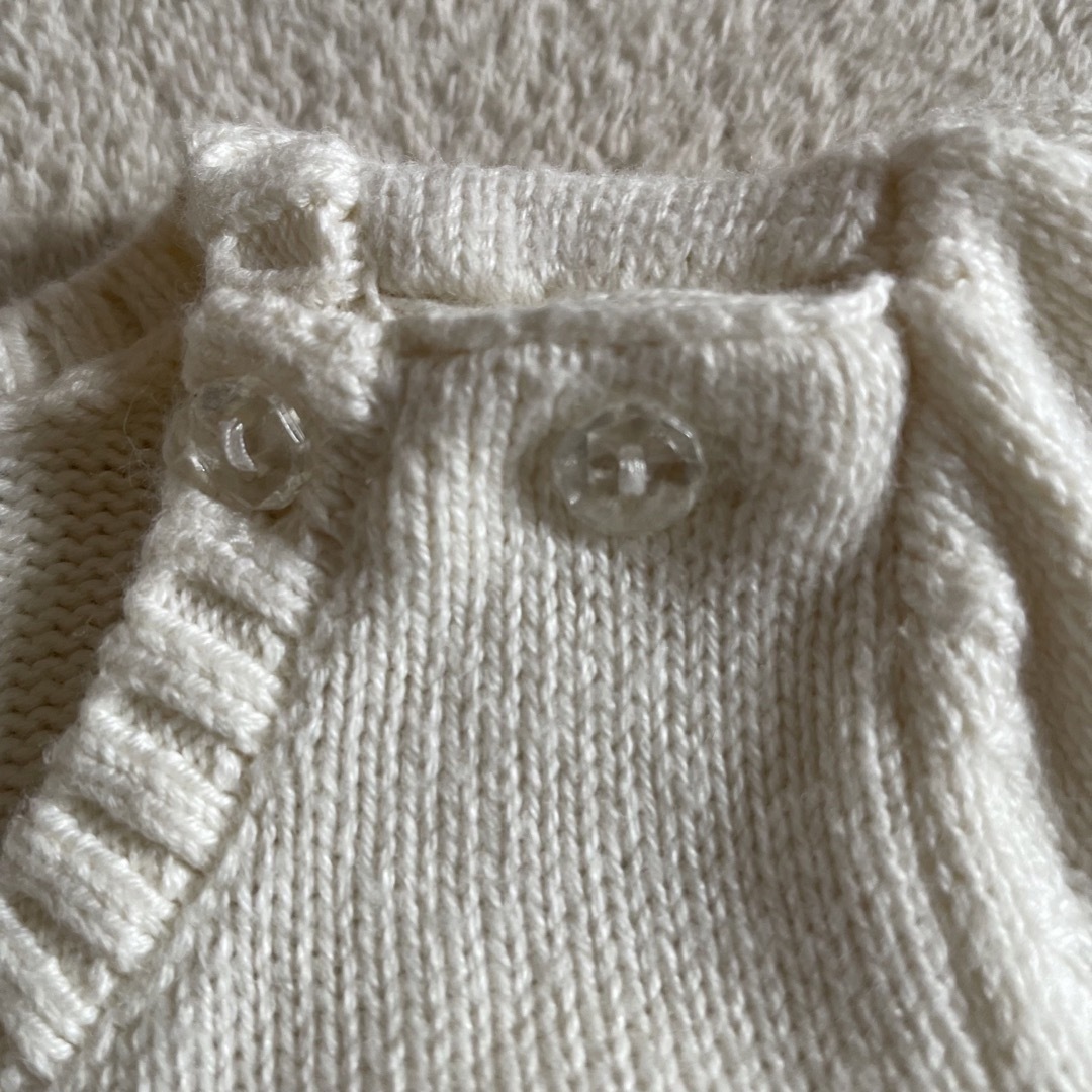 babyGAP(ベビーギャップ)のbeby GAP 半袖ニット&チュールワンピース　パーティドレス　ホワイト　80 キッズ/ベビー/マタニティのベビー服(~85cm)(ワンピース)の商品写真