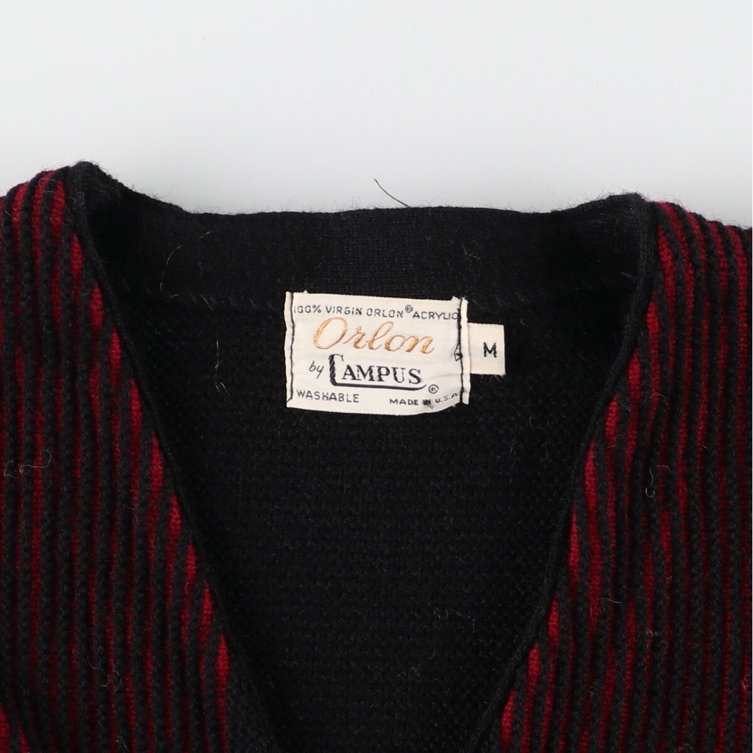 古着 60年代 キャンパス CAMPUS Orlon 総柄 ストライプ柄 アクリル