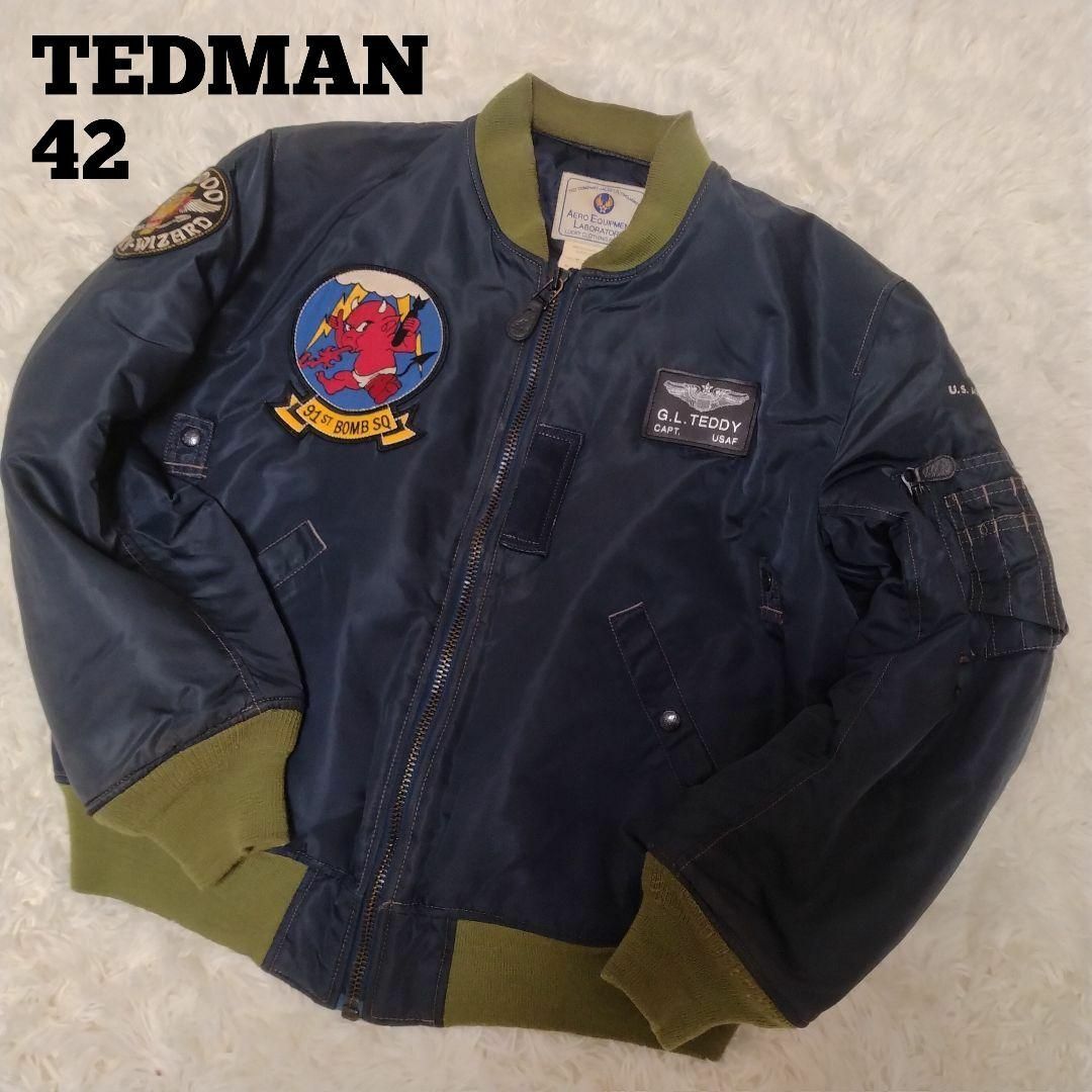 TEDcompany商品説明TEDMAN フライトジャケット 90s バックプリント 42 ネイビー