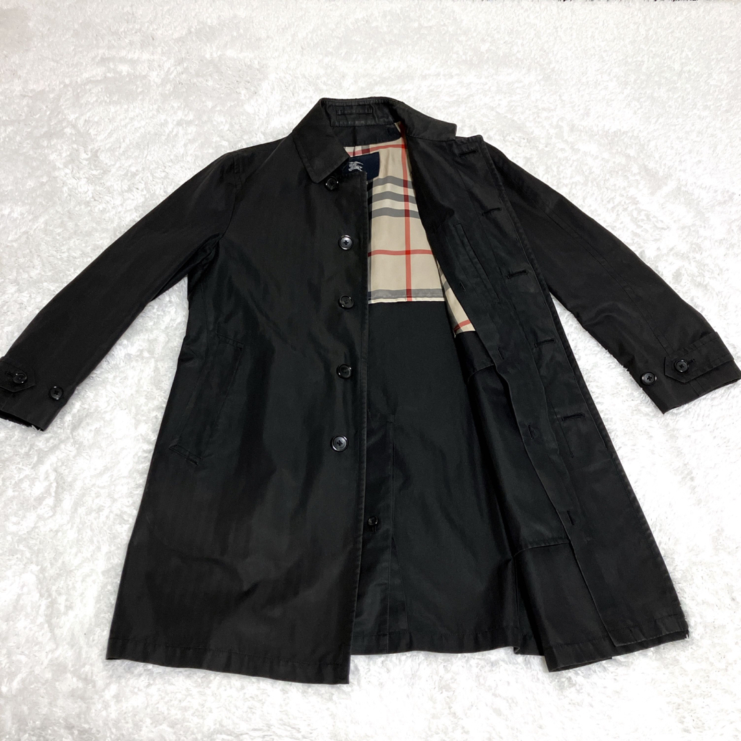 BURBERRY(バーバリー)のBURBERRY バーバリー ステンカラーコート ブラック ノバチェック メンズのジャケット/アウター(ステンカラーコート)の商品写真