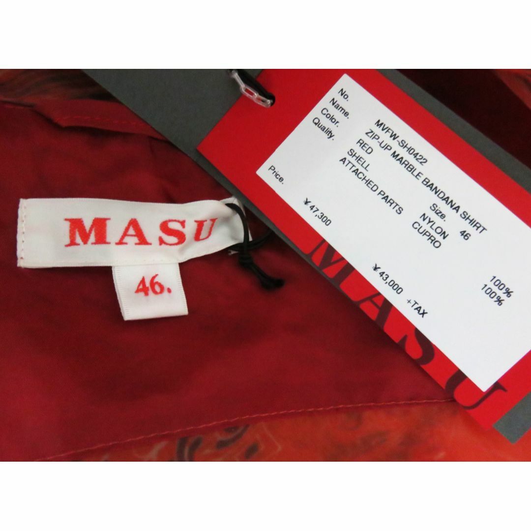 新品 MASU ZIP-UP MARBLE BANDANA SHIRT 46 メンズのトップス(シャツ)の商品写真